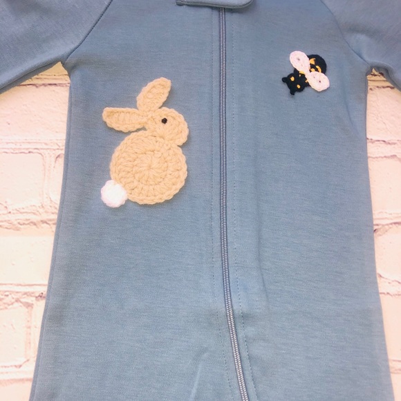 Unisex size 9-12 month customized zipper footie - Picture 2 of 4